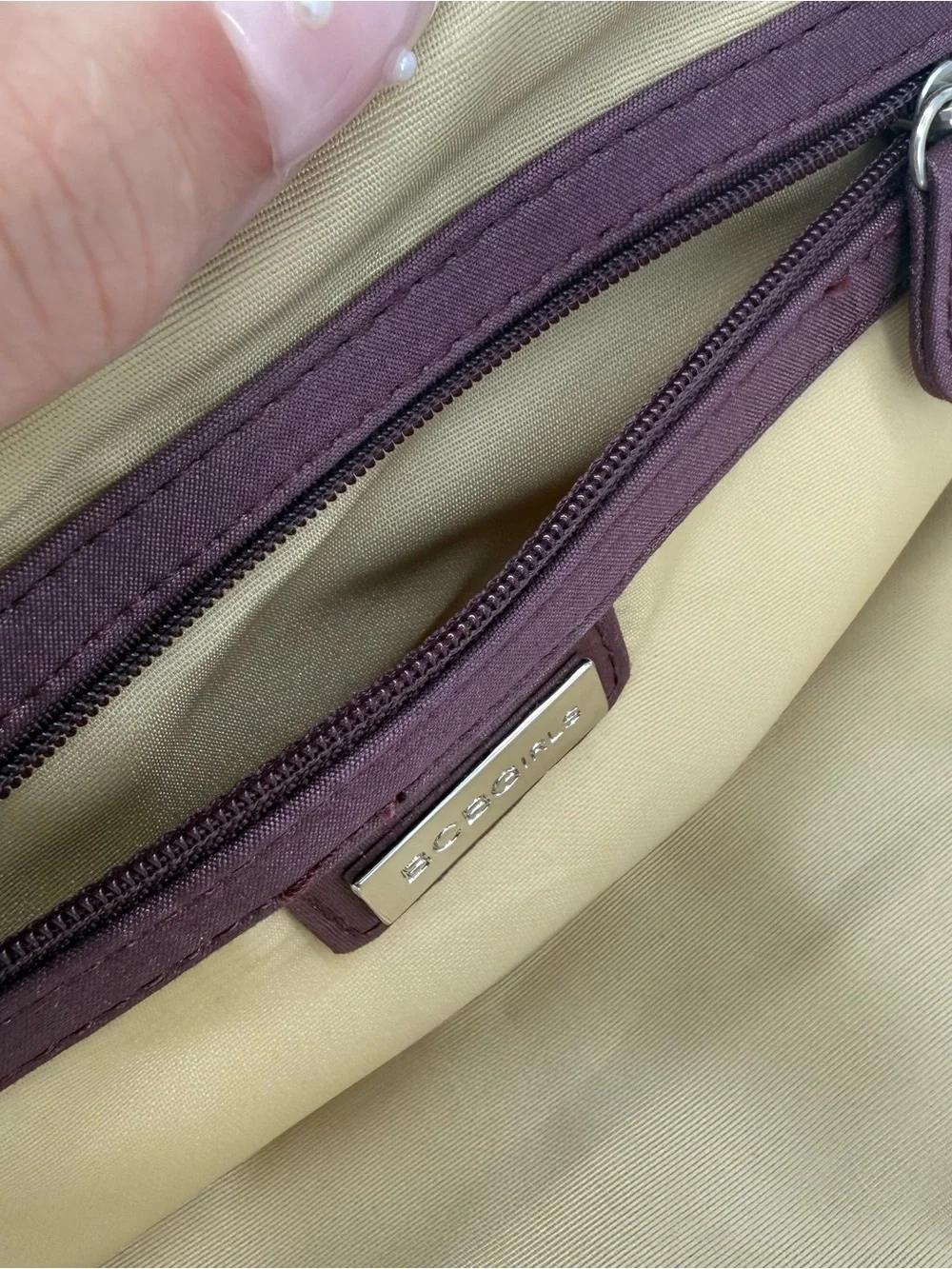 BCBGirls Purple Ruffle Clutch Purse Chain Strap Evening Bag Y2k Style